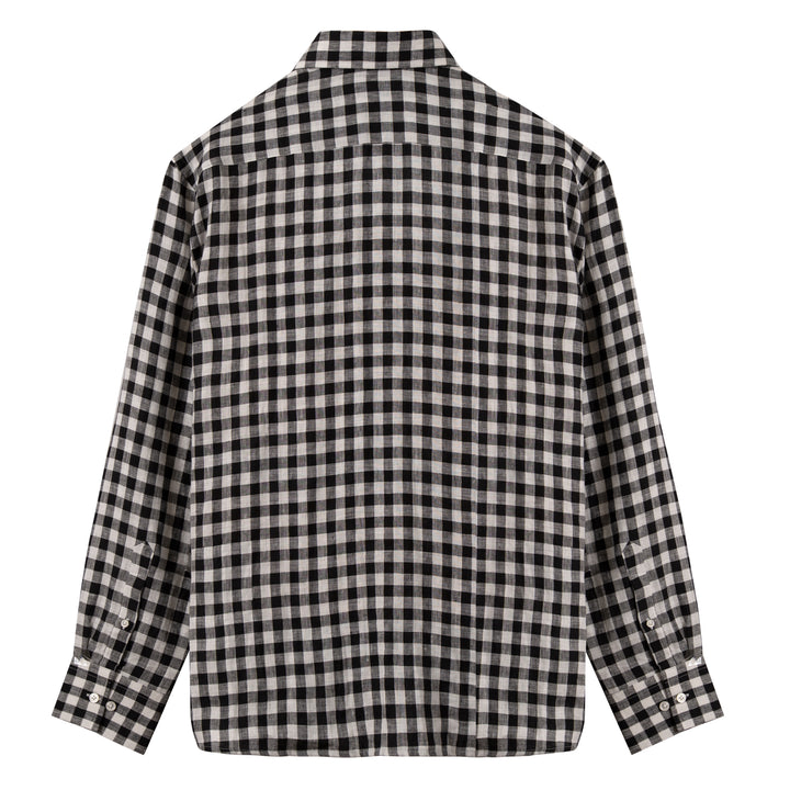 Black and White Pure Linen Shirt