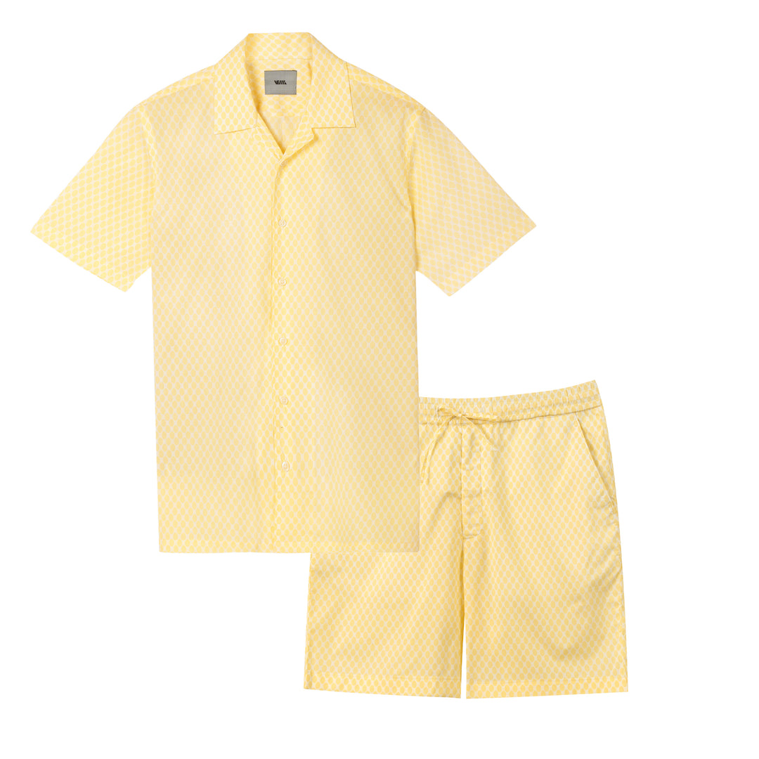 Lemon Camp Collar Graphic Shirt & Short set